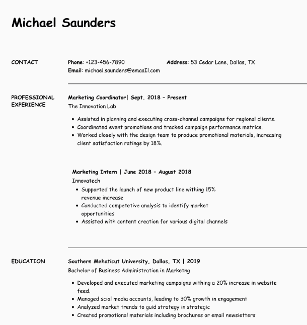 Resume with an Inappropriate Font
